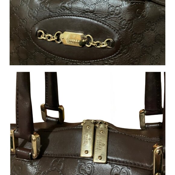 Gucci Guccissima Punch Shima Leather Satchel Y2K Collector Rare EUC - Picture 8 of 13
